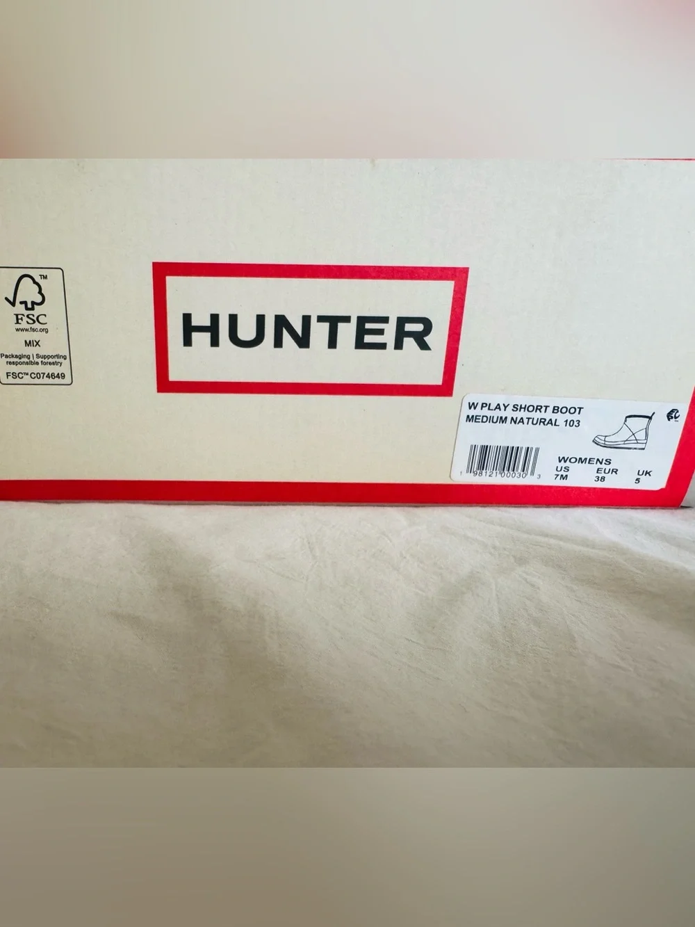 NWT Hunter Original Play Short Rain Boots Medium Natural Women’s 7 Waterproof